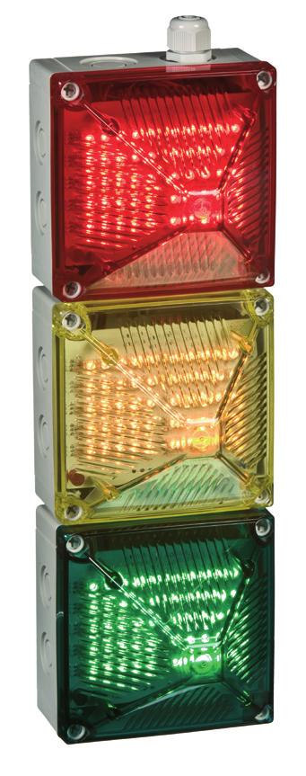 OPTISCHE SIGNALGEBER AMPELLEUCHTE Quadro LED-TL IP 66 IK 08 + 55 C - 30 C Lichtstarke LED-Signalleuchten für Ampelanwendungen, z. B.