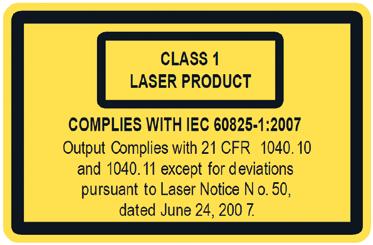 Sicherer Gebrauch Lasergeräte der Klasse 1 Lasergeräte der Klasse 1 sind Geräte, die unter üblichen und vorhersehbaren Betriebsbedingungen (d. h.
