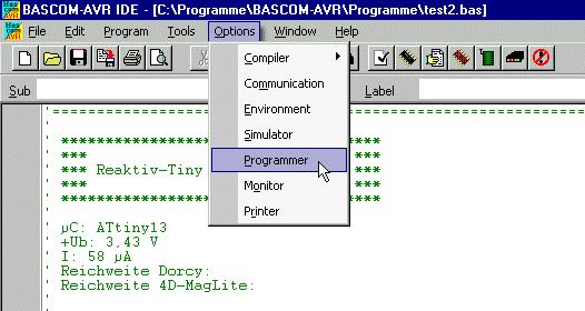 3 Programmierung 3.1 Benötigte Komponenten Benötigt werden ein PC mit paralleler Schnittstelle (Druckerschnittstelle), der Programmieradapter mit der Schaltung und die Programmierumgebung.