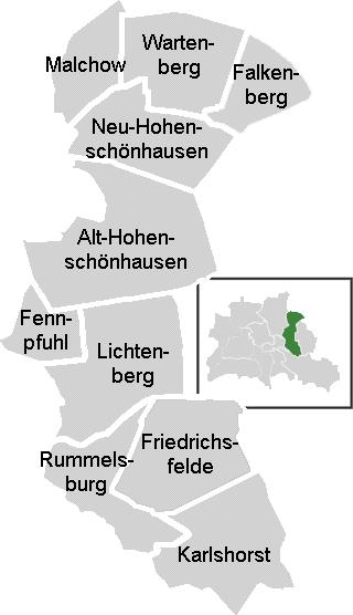 171 Die Ortsteile des Bezirks Lichtenberg Altbezirk Hohenschönhausen Altbezirk Lichtenberg Quelle: wikimedia.