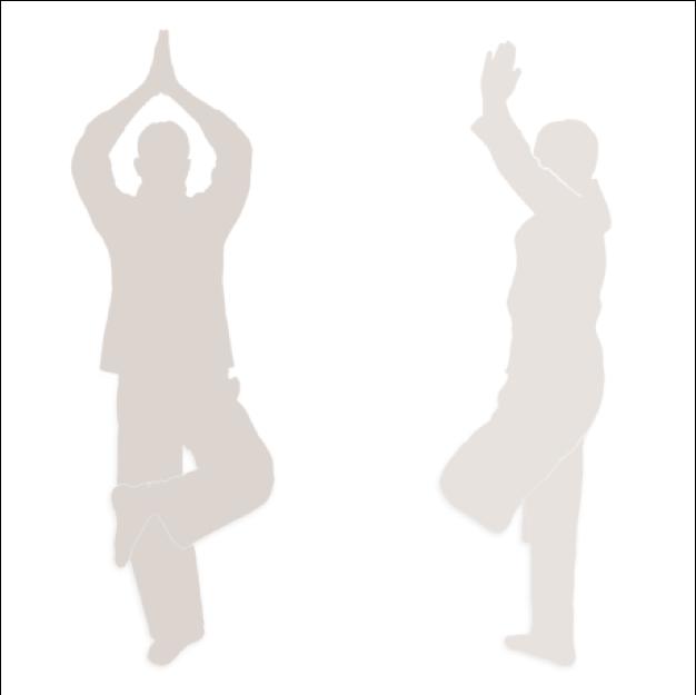 DAS KIND BETET ZU KWAN-YIN AUSGANGSPOSITION: rechter Fuß 45, linker Fuß liegt auf dem rechten Knie, Handinnenflächen flach über dem Kopf