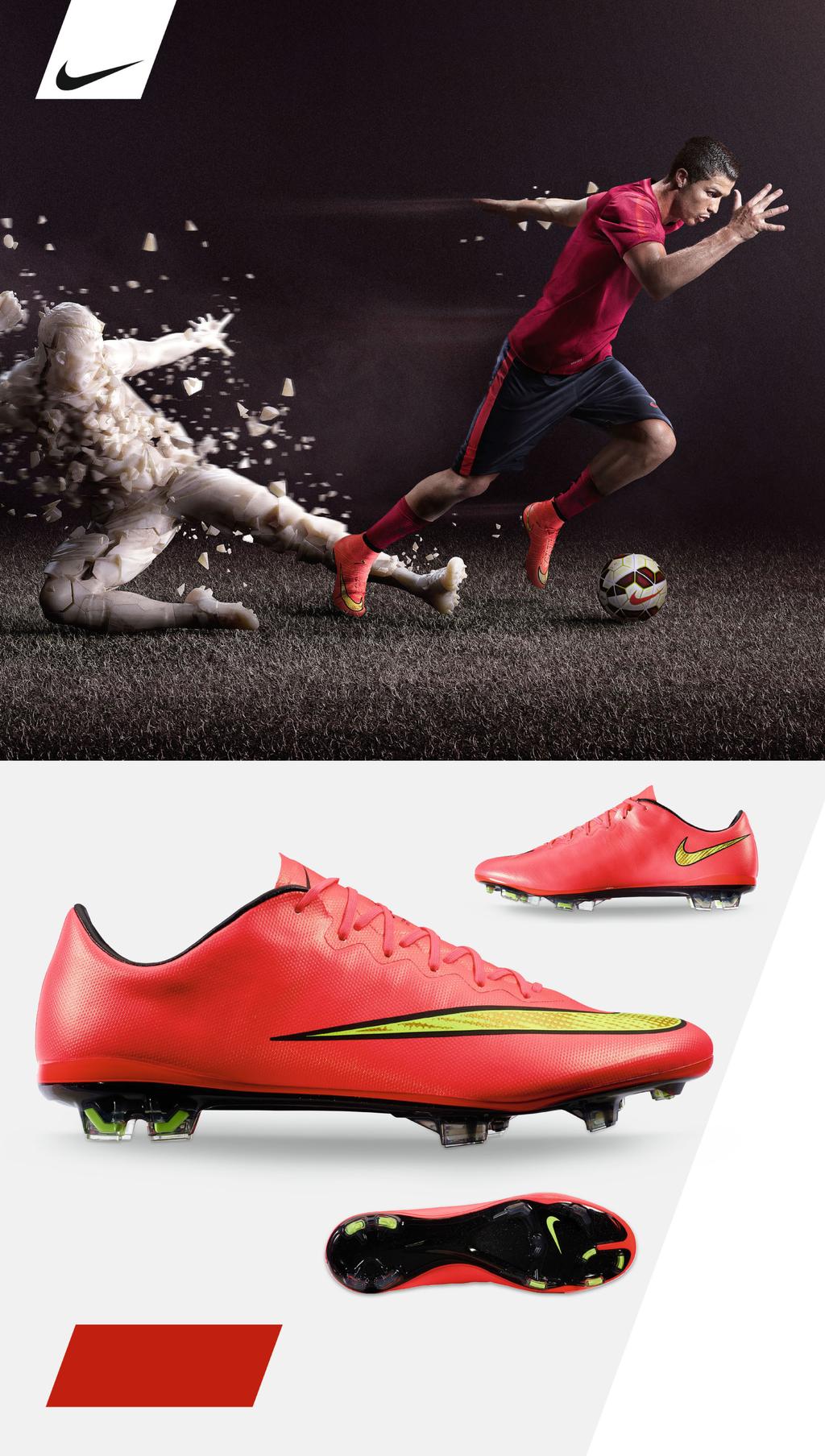 Cristiano Ronaldo Fußballschuh»Mercurial Vapor X FG«Obermaterial: Kombination aus Motionﬁt- und NikeSkin-Material, für