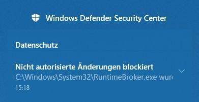 Windows Defender Security Center Im Windows Defender Security Center können bestimmte Ordner vor unerwünschten Änderungen geschützt werden.