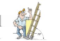 Wie lässt sich der ideale Anstellwinkel einer Leiter bestimmen? Wie viel muss eine Leiter über die Austrittstelle hinausragen?