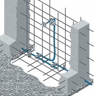 Fundamenterdung Erdleiter und Verbinder Erdleiter Stahlseil in Beton Sehr einfache und schnelle Installation. Besonders für kleine Bauten geeignet. Geringer Logistikaufwand.
