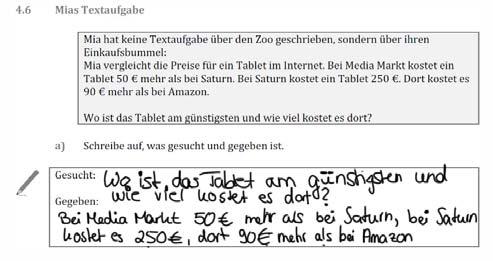 Die Lernenden sollten die Begriffe Gesucht und Gegeben auch ohne diesen Verweis mit Bedeutung füllen