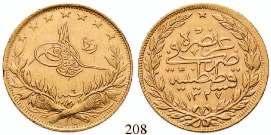 207 100 Piaster 1906. Jahr 32. Gold. 6,61 g fein. Friedb.41; Schl.510. ss 300,- 217 Bronze 22,5 mm 211-208 v.chr.
