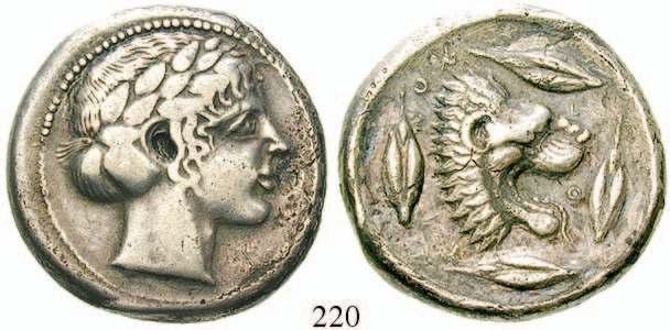 350,- SIZILIEN, MAMERTINOI 221 Bronze 28 mm 288-278 v.chr. 20,87 g. Kopf des Ares r.
