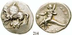 Prüfhieb, ss 250,- SIZILIEN, KAMPANER 219 Bronze 30,5 mm 344-336 v.chr. 27,63 g. Stier stößt l.