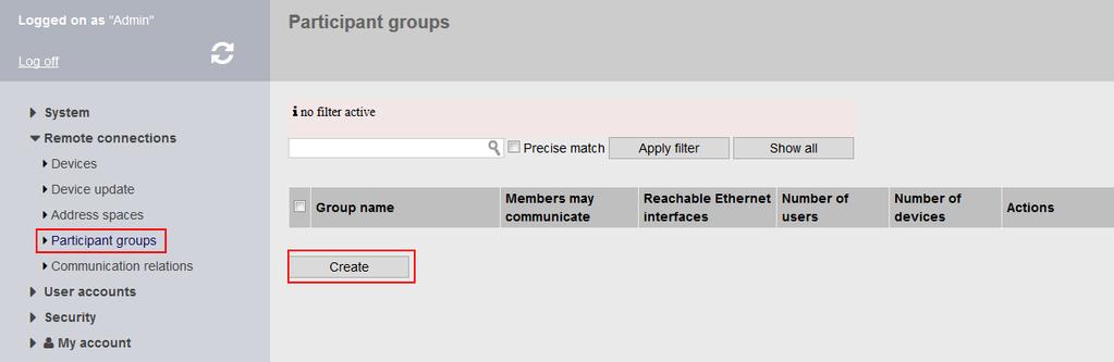 Siemens AG 2017 All rights reserved 2.2.2 Teilnehmer und Kommunikationsbeziehungen definieren Teilnehmergruppen definieren Benutzer und Geräte lassen sich in Teilnehmergruppen zusammenfassen.