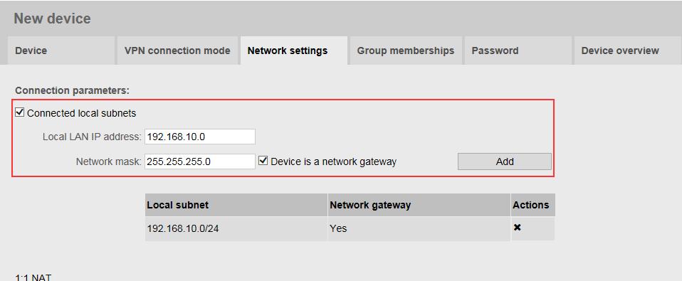 Da beide SCALANCE S615 das identische interne Subnetz haben, tragen Sie immer die Netz-ID 192.168.10.0 mit der Subnetzmaske 255.255.255.0 ein.