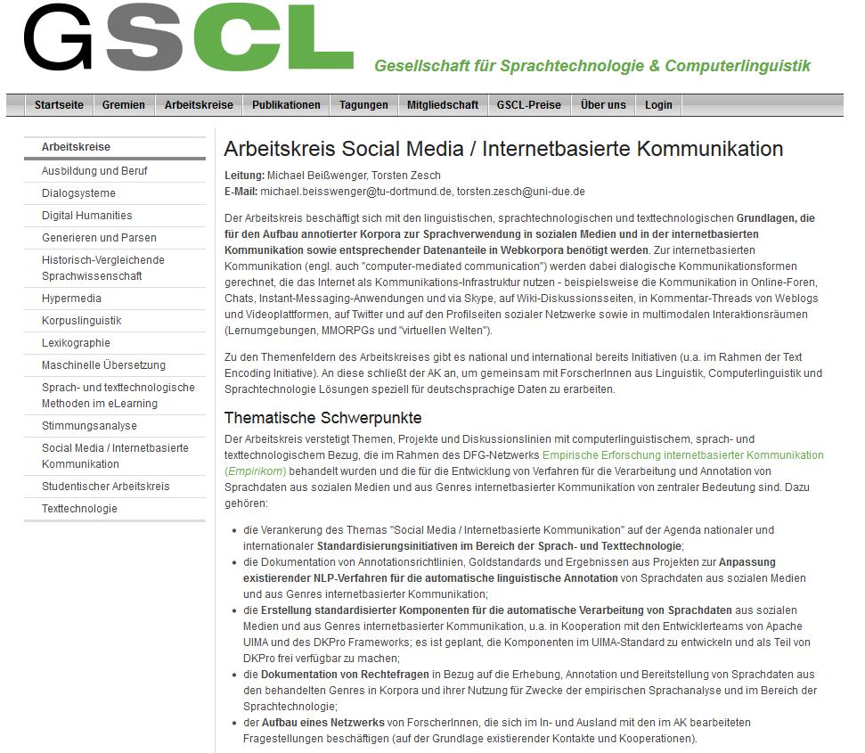 GSCL-Arbeitskreis Social Media