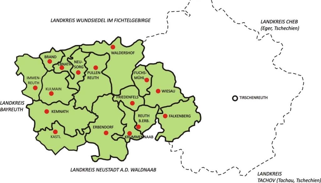 Zahlen 16 Gemeinden IKOM Stiftland (seit Januar 2015) 37.065 Einwohner ca. 490 km 2 Landkreis Tirschenreuth 73.