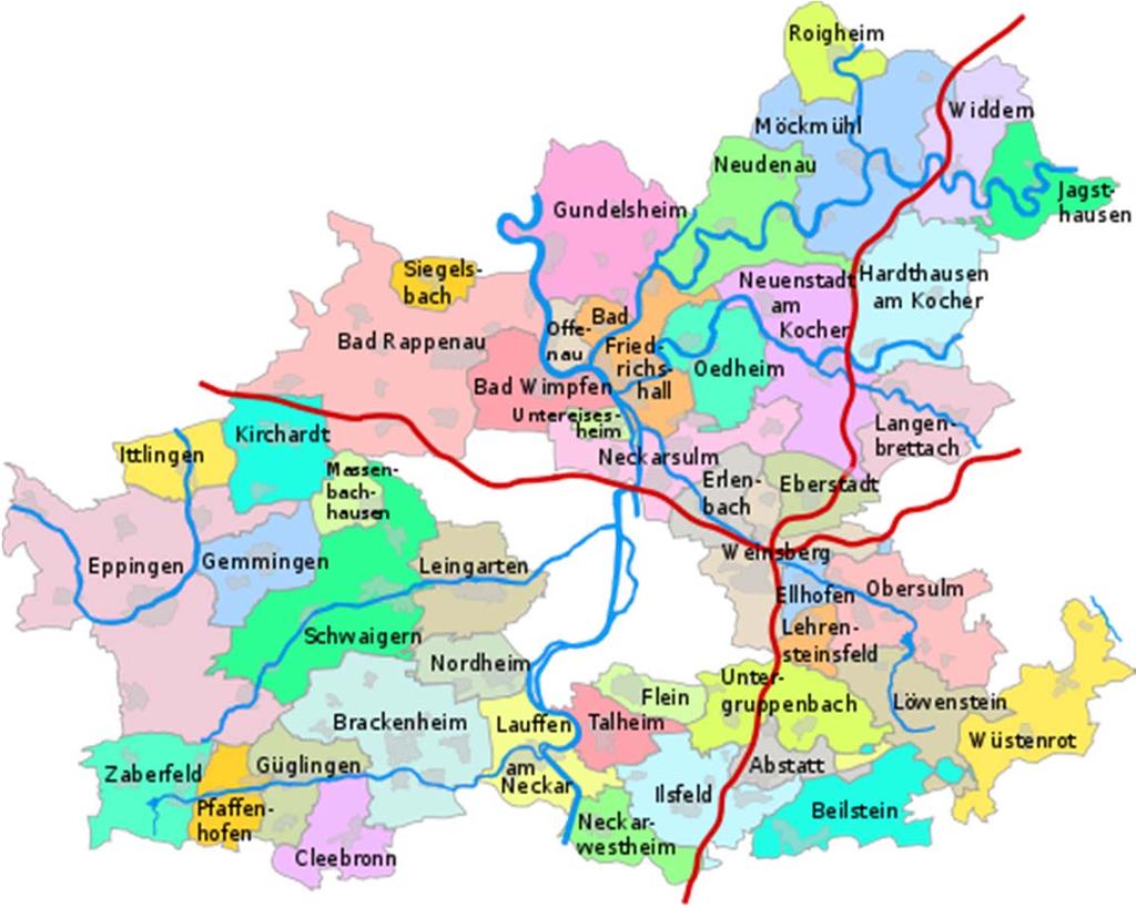 Der Landkreis Heilbronn Einwohner 326.000 Fläche 1.