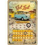 - VW - Bulli T1 - Get Lost - Metallschild-Kalender Motiv: Wunderschönes Metallschild des