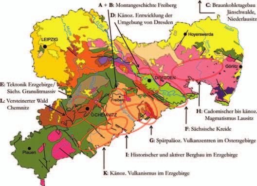 GEOLOBBY GESELLSCHAFTEN VERBÄNDE INSTITUTIONEN OGV Abb. 1: Geologisches Übersichtskärtchen mit den Exkursionsbereichen (nach GMIT 57: S. 67, aktualisiert) Tagungsbeiträge (bis 16. März bzw. ab 17.