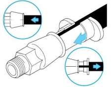 5.3 Demontage eines PE-Rohres Das Steckfitting-System kann bei Bedarf mit Hilfe der Abziehschalen Nr.