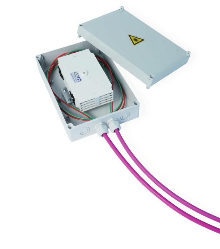 CCM SPLEISSBOXEN Spleissbox Anwendung Die Spleissbox ist geeignet für Reparaturen oder Verlängerungen von Glasfaserverbindungen