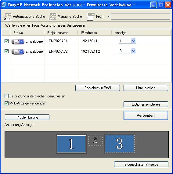 Verwendung der Multi-Bildschirm-Anzeige 25 Vorgehen Unter Windows A Klicken Sie auf "Start" - "Programme" (oder "Alle Programme") - "EPSON Projector" - "EasyMP Network Projection", um EasyMP Network