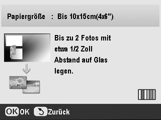 Drücken Sie dann die Taste OK, um die neuen Einstellungen zu übernehmen. Druckeinstellungen prüfen 4. Wählen Sie mit der Taste u oder d die Menüoption aus und drücken Sie dann die Taste r.