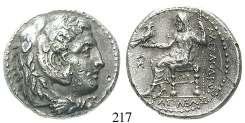 im Löwenfell / Thronender Zeus l., hält Adler und Zepter; Beizeichen korinthischer Helm. Price 971.