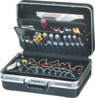 5 363 Werkzeug-Hartschalenkoffer Silver ABS-Kofferschalen, Werkzeugtafeln aus Con Pearl, schwarz, Tragegriff Metallscharniere, Deckelhalter, Kippschlösser.