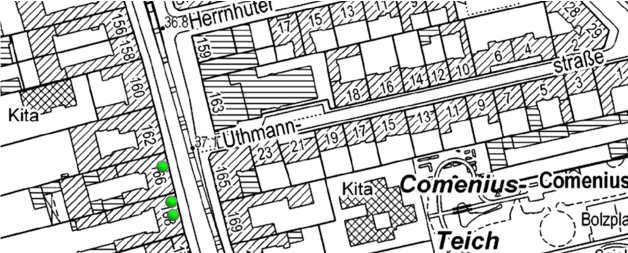 Vergleich der Gebäudenutzung 1998 und 2012 im Zentrum Neukölln Abschnitt O: Karl-Marx-, Uthmannstraße, Herrenhuter Weg * Entwicklung der Gebäudenutzung zwischen 1998 und 2012 keine