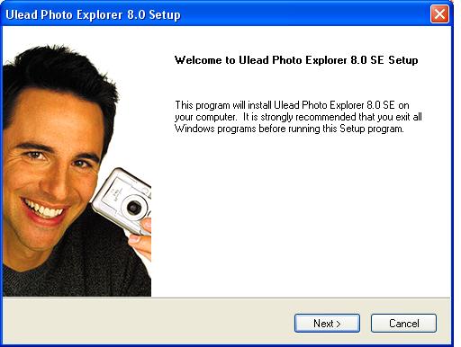 Photo Explorer-Software installieren. Weiter (Next).