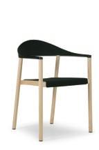 53 76 50 45 64 Armchair, ash wooden structure natural lacquered or stained- lacquered in black.