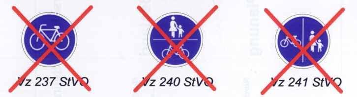 StVO und Radwegebenutzungspflicht Radwege ohne Benutzungspflicht Aktuelle