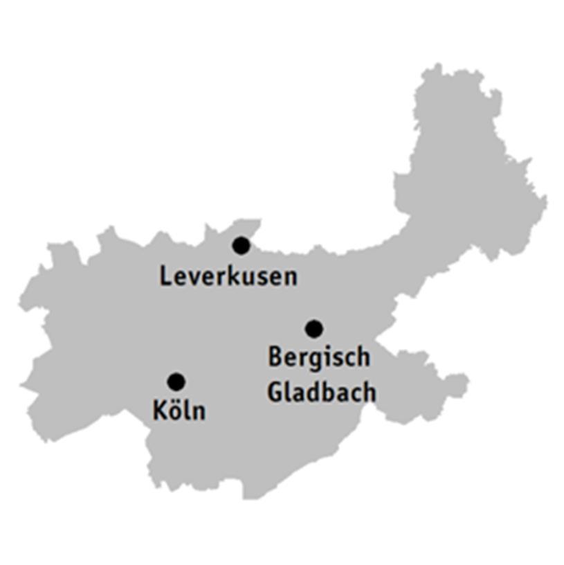 Bergisch Gladbach, Köln und Leverkusen seit