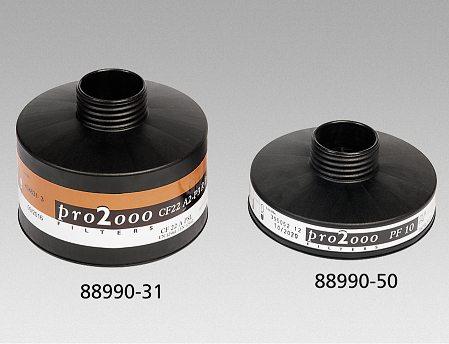 Gas /Kombinationsfilter SCOTT 40 mm Schraubgewinde EN 14387 + Artikel Filtertyp Kennfarben Schutz gegen/verpackung 88990 31 A2/P3 braun/weiss organische Gase und Dämpfe sowie Partikel bis Stufe P3.