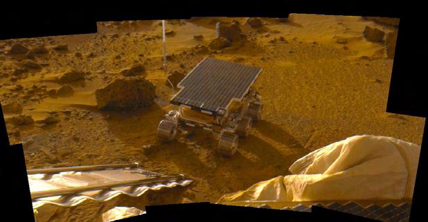 KAPITEL 1 Marsrover Sojourner der Pathfinder-Mission nach den ersten Zentimetern Fahrt auf dem Mars Rover dieses Wort kennen die meisten sehr wahrscheinlich aus den Nachrichten, wenn es um