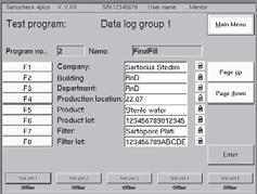 7-10 Test program: Record data 1 Locks After entering with the Shift + F keys, the programmer can lock the data to prevent any changes. The dialog boxes are then highlighted in gray.
