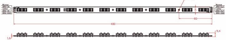 (mm) 480x14x9,15 240x14x9,15 Gewicht (g) 30 15 Temp.