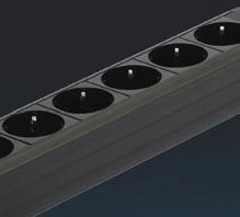 edition series POWERLINE FIX mit Schalter hochwertige Hiﬁ-Netzleiste mit Schalter stabiles Aluminium-Proﬁl mit schwarzer Eloxierung integrierte Zuleitung 3G 1,5 mm² in 1,80 Meter