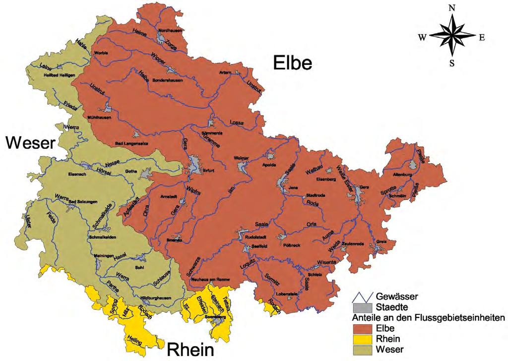Einzugsgebiete: Thüringen ist