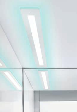 : Simulation eines natürlichen Tageslichtverlaufs Erzeugen von Lichtstimmungen Farbliche Stockwerksvisualisierung Color Glas Aufzug mit LD7-LED-RGB-Wandfluter.