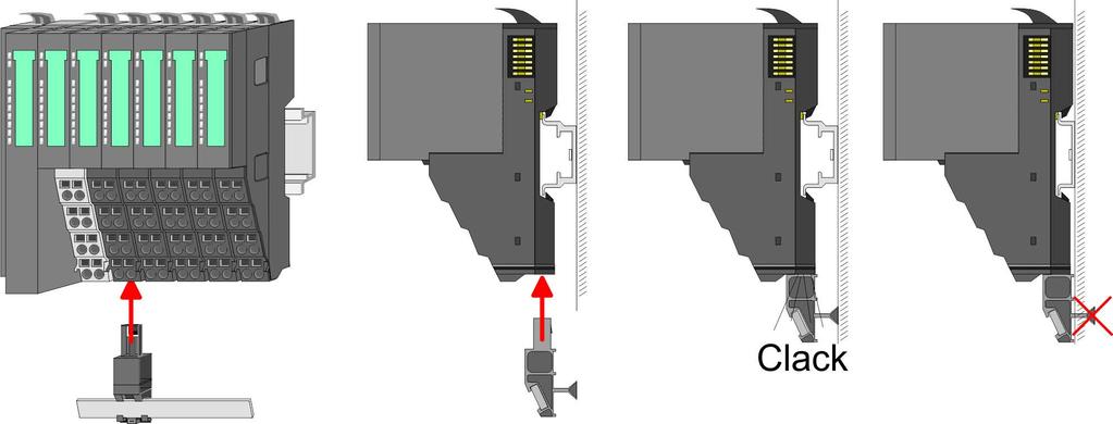 Grundlagen und Montage VIPA System SLIO Systemvorstellung > Zubehör 2.2.3 Zubehör Schirmschienen-Träger Der Schirmschienen-Träger (Best.-Nr.