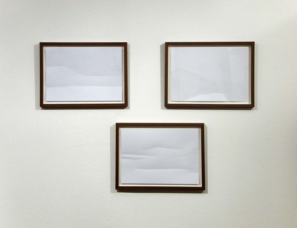 (serie urban drawings), 2010/ongoing paper folded, framed, gallery glas each