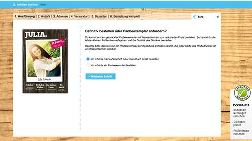 1. Klicke auf Zeitschrift oder Buch