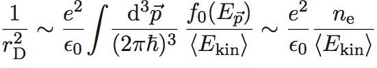 Debye-Abschirmung Die Herleitung beruht implizit (Nutzung der statistischen Physik) auf der Annahme r D ne 1/3 (=