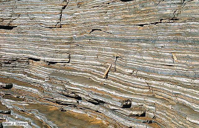 Ablagerung im flachmarinen Bereich: Klastisch Chemische Sedimente Sedimentäre Eisenlagerstätte vom Hamersley Range in West-Australien.
