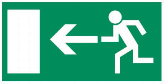 Fluchtwegkennzeichnung BGV A8 Rettungsweg **) Auf den Rettungswegzeichen darf der Richtungspfeil außerdem zum oberen bzw.