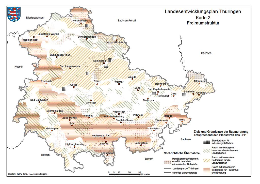 Landesentwicklungsplan Thüringen 2004 Karte 2