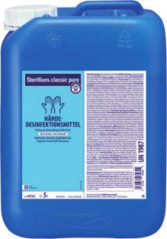 Sterillium classic pure Deutschlands alkoholisches Hände-Desinfektionsmittel Nr. 1 im Klinikbereich*. Das klassische Sterillium als farbstoff- und parfümfreie Variante.