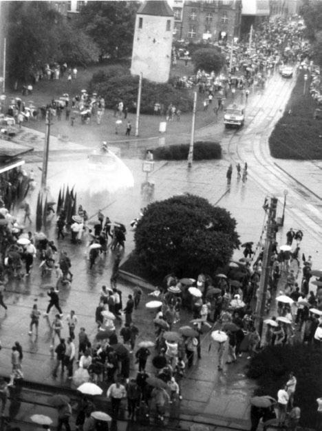 Oktober 1989 am Otto- Grotewohl-Platz (heute