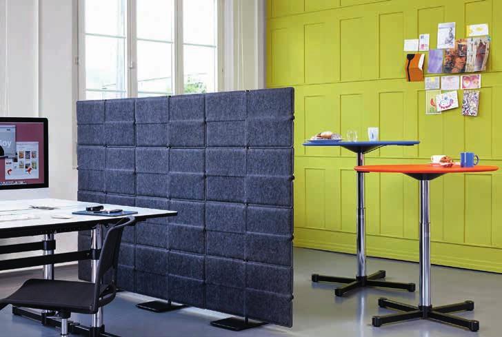 USM Produkte Überzeugende Werte USM Möbelbausystem Haller und USM Privacy Panels können Absorberflächen an Decke und Wänden ersetzen einzeln oder idealerweise im Zusammenwirken.