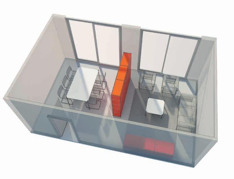 USM Produkte Lounge/Wohnen Raumbreite: 5,40 m Raumlänge: 4,10 m Raumhöhe: ca. 2,75 m In einem Lounge- oder Wohnbereich mit einer Fläche von ca.