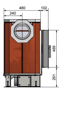 Holzauflagemenge 8 / 4 kg Heizleistung (bei 12 h Speicherdauer) 2,1 kw Abgasmassenstrom 20 g/s Stutzentemperatur (vor Nachheizfläche) 699 C mittlerer CO 2 -Gehalt 9,8 %